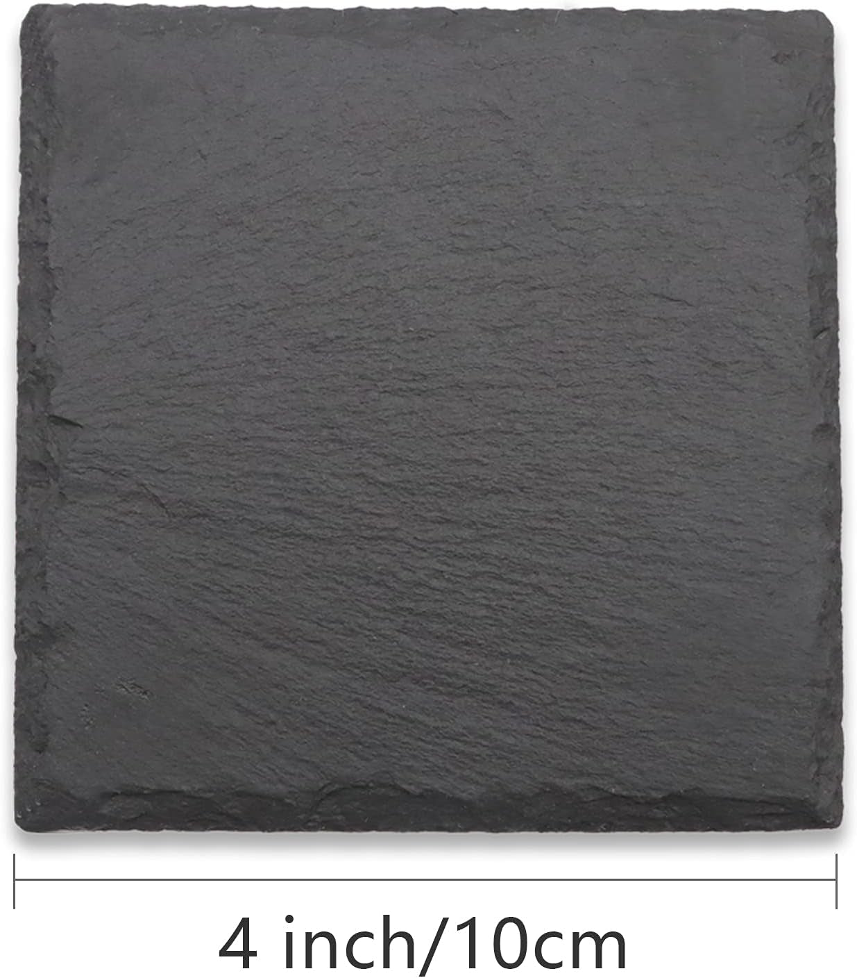 12 PCS Square Slate Drink Coasters Set, 4 Inch Laser Engraving Black Slate Stone Coasters with Anti-Scratch Bottom and Coaster Holder for Office Bar Kitchen Home Dinner Table Decor Supplies