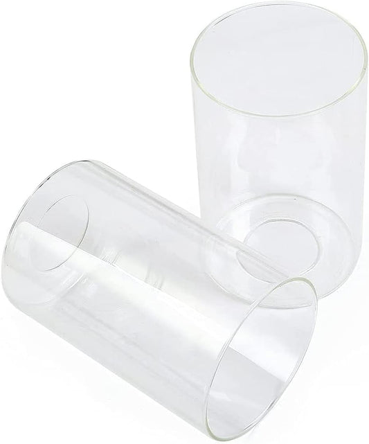 2 Pack Clear Glass Lamp Shade, Light Fixture Glass Globe Cover Replacement for Chandelier Pendant Light Wall Sconce, 1 5/8 Inch Fitter